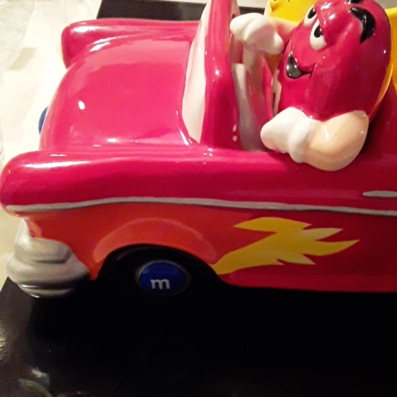 M&M's M&M Hot Rod Car Candy Dish Red Auto Yellow G - Picture 7 of 14